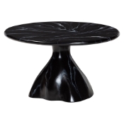 bali & pari Aponi Marbled Resin Coffee Table - Sculptural Center Table with Round Top and Pedestal Base,  Modern Contemporary Statement Furniture, Black Baxton Studio restaurant furniture, hotel furniture, commercial furniture, wholesale living room furniture, wholesale coffee table, classic coffee table